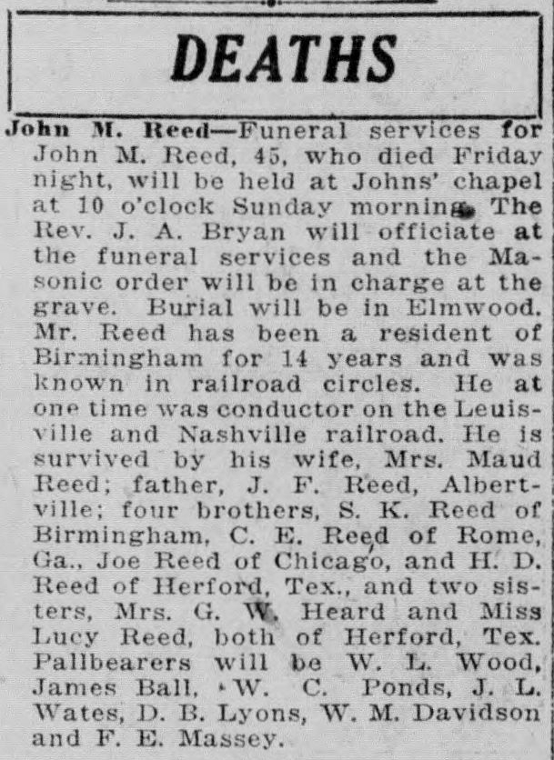 John M. Reed obituary